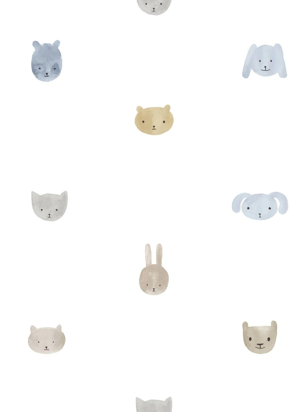 Papel Pintado Infantil Caras de Animales