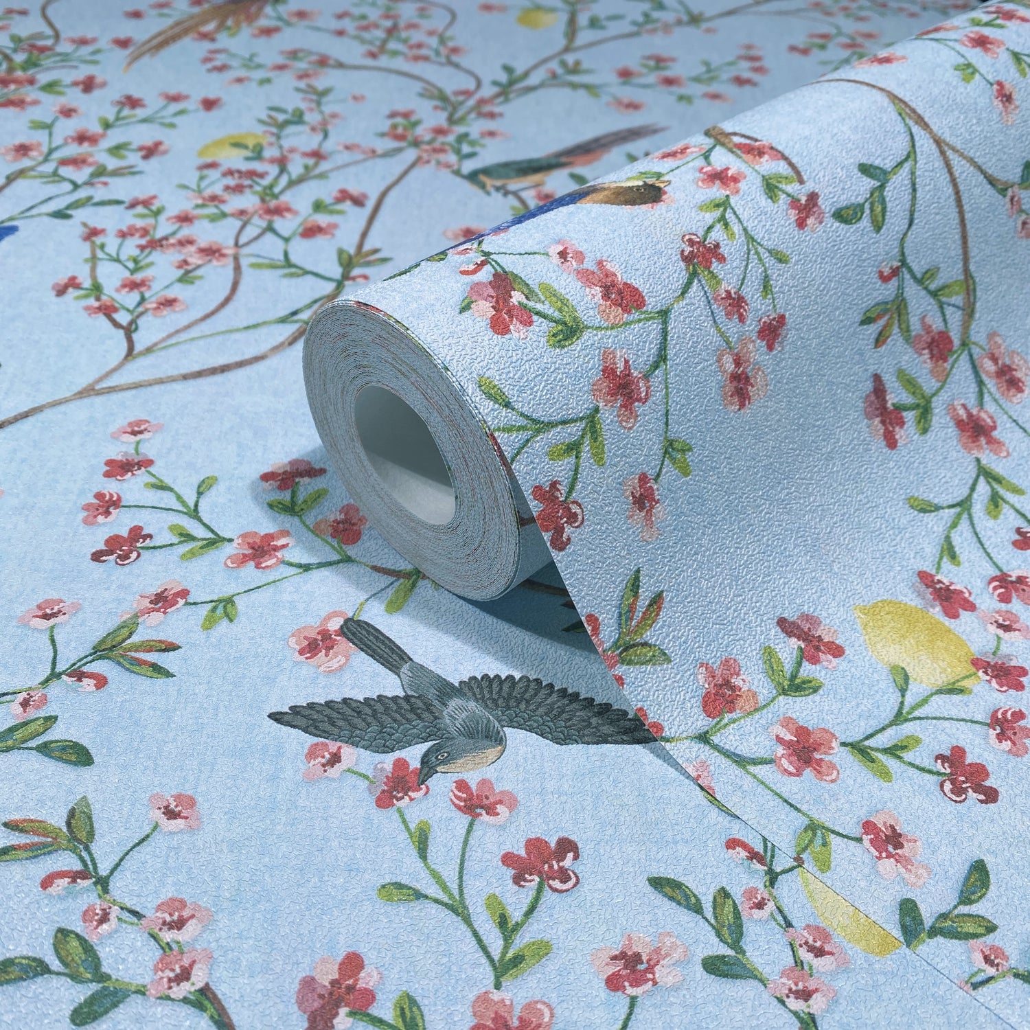 Papel Pintado Flores y Aves