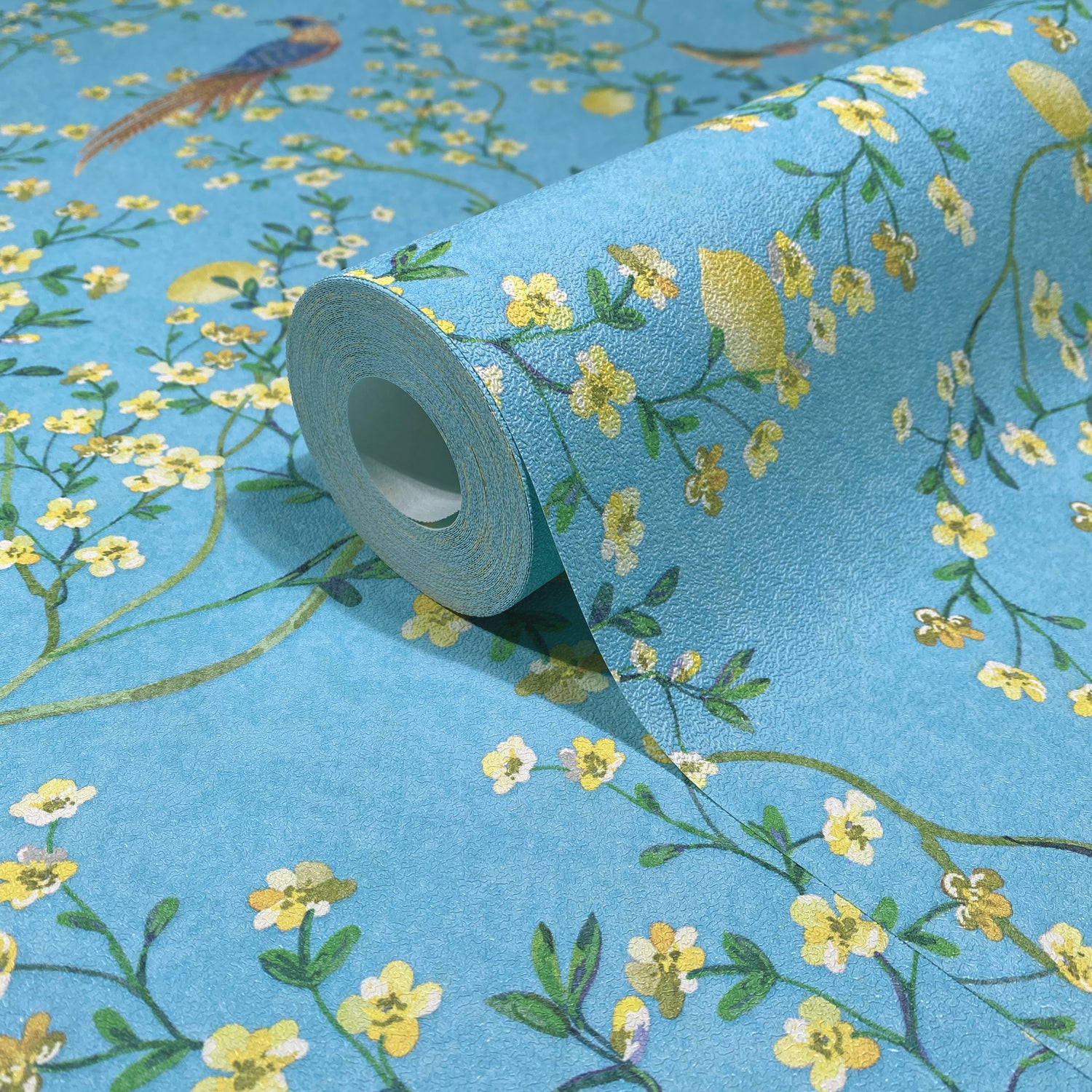 Papel Pintado Flores y Aves