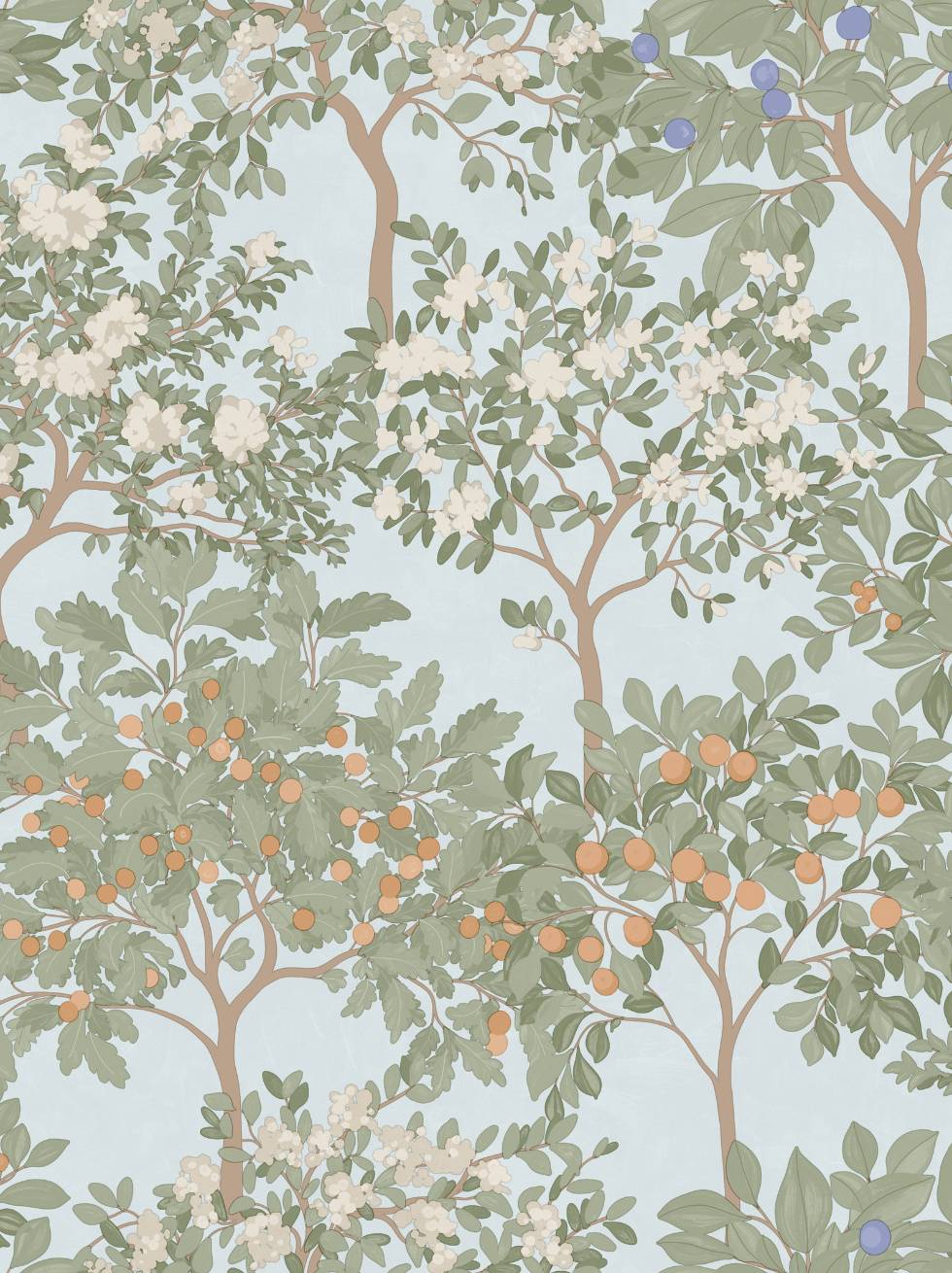 Papel Pintado Árboles Frutales Mediterráneos