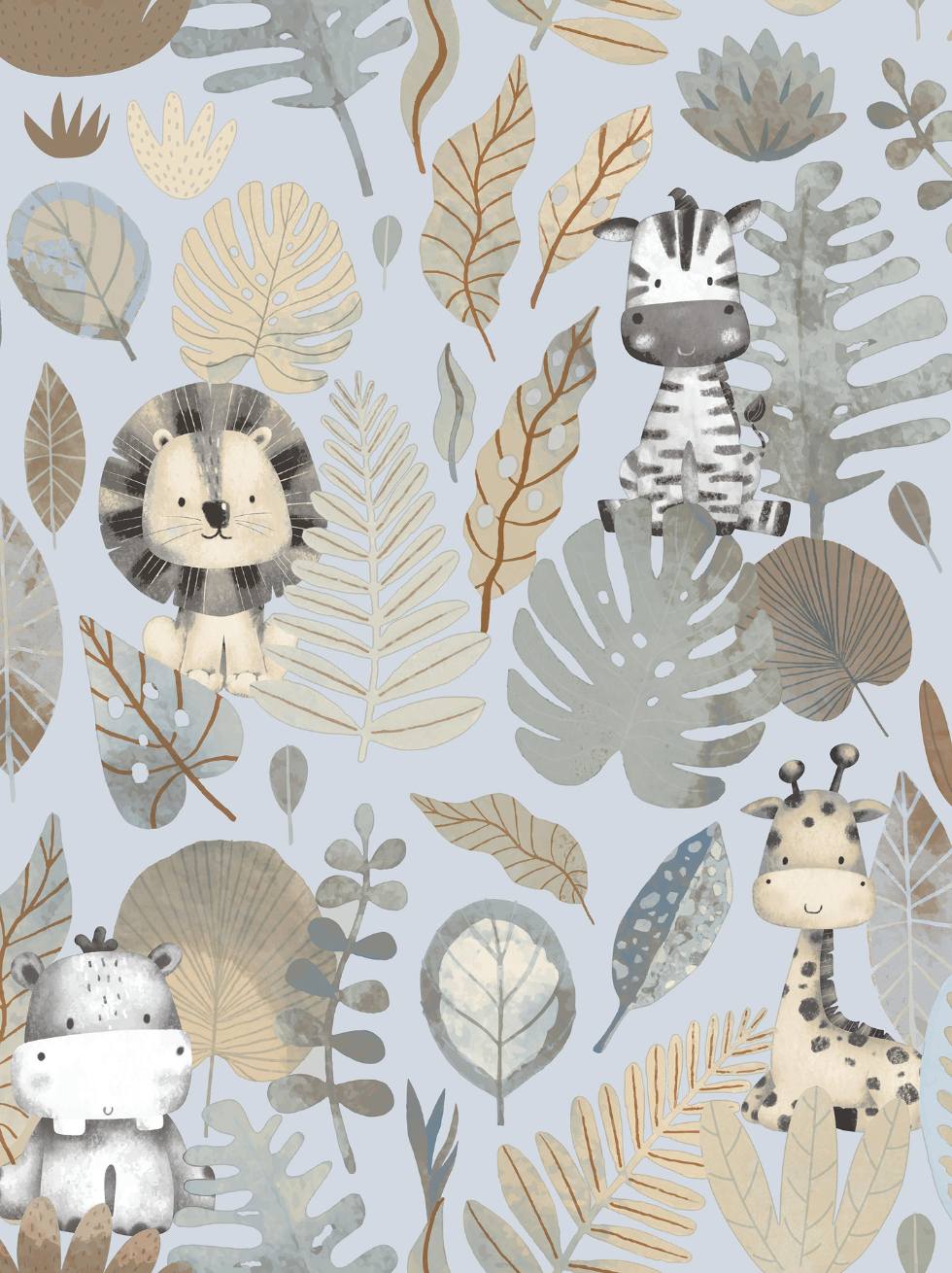 Papel Pintado Infantil Animales Selva