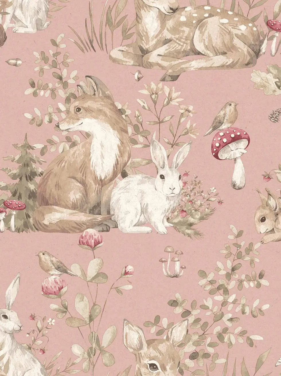 Papel Pintado Infantil Animales del Bosque
