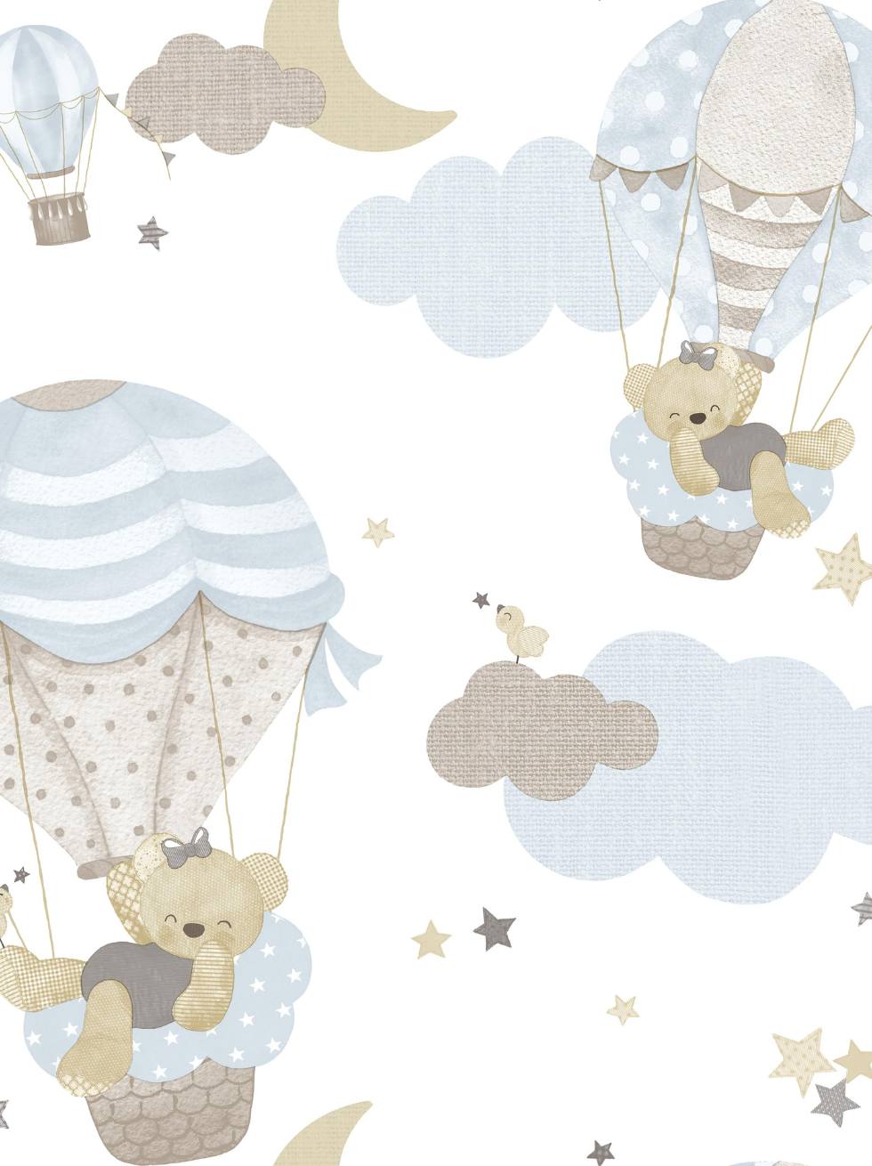 Papel Pintado Infantil Globos y Ositos