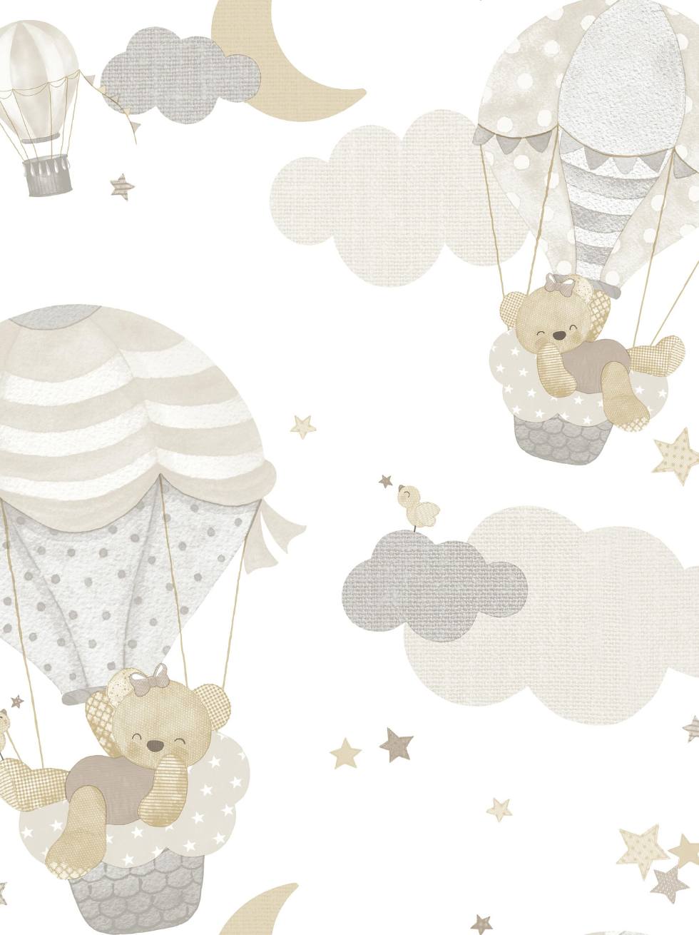 Papel Pintado Infantil Globos y Ositos