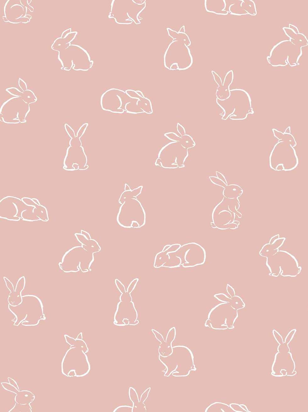 Papel Pintado Infantil Silueta de Conejitos