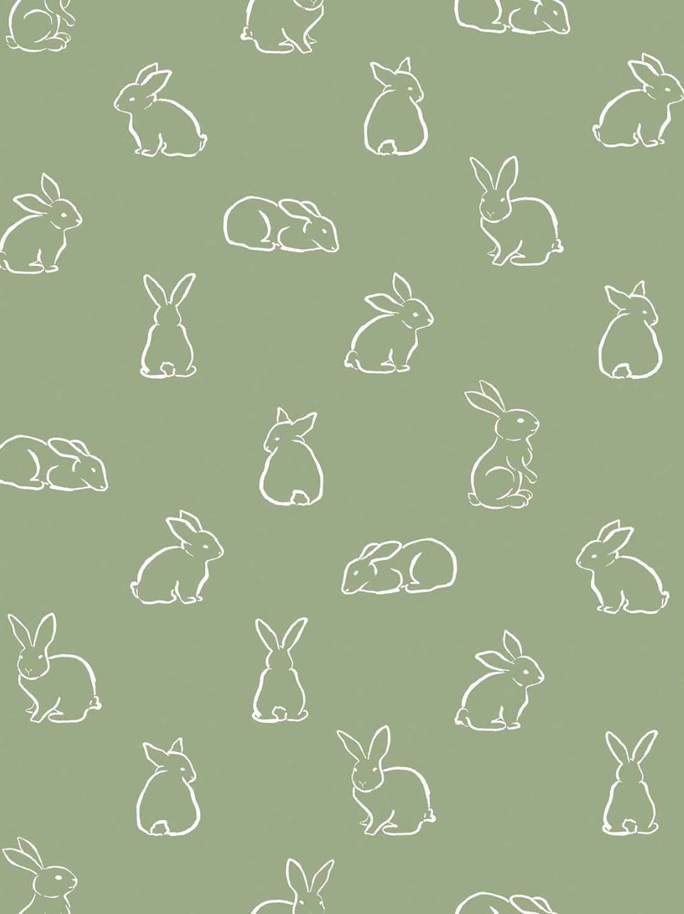 Papel Pintado Infantil Silueta de Conejitos