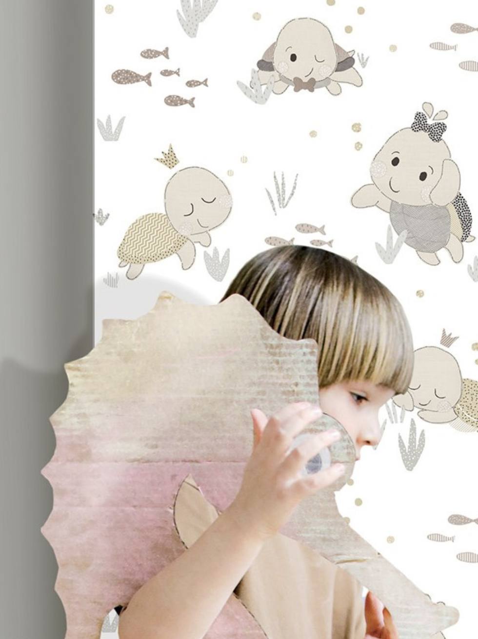 Papel Pintado Infantil Tortugas y Peces