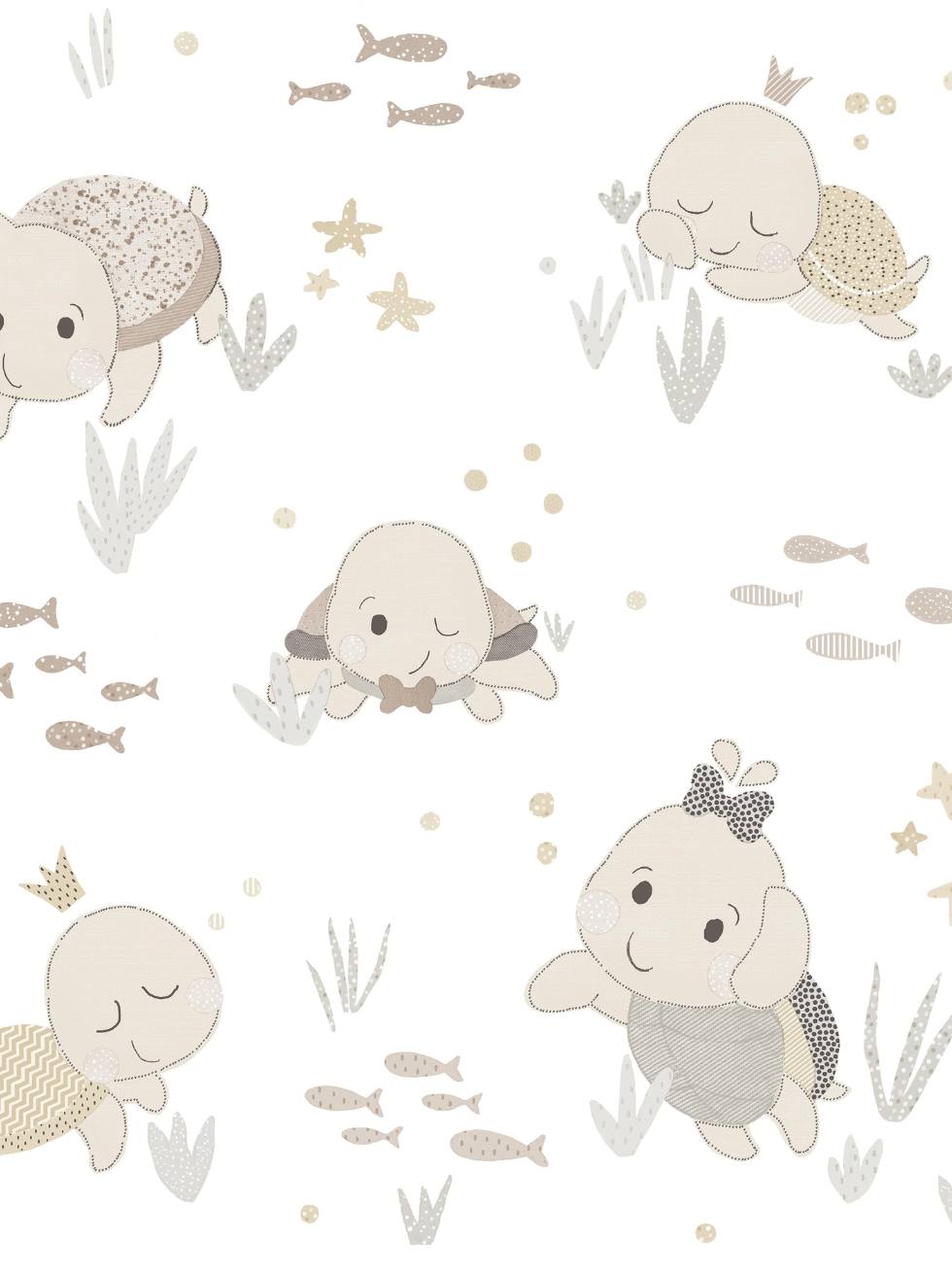 Papel Pintado Infantil Tortugas y Peces