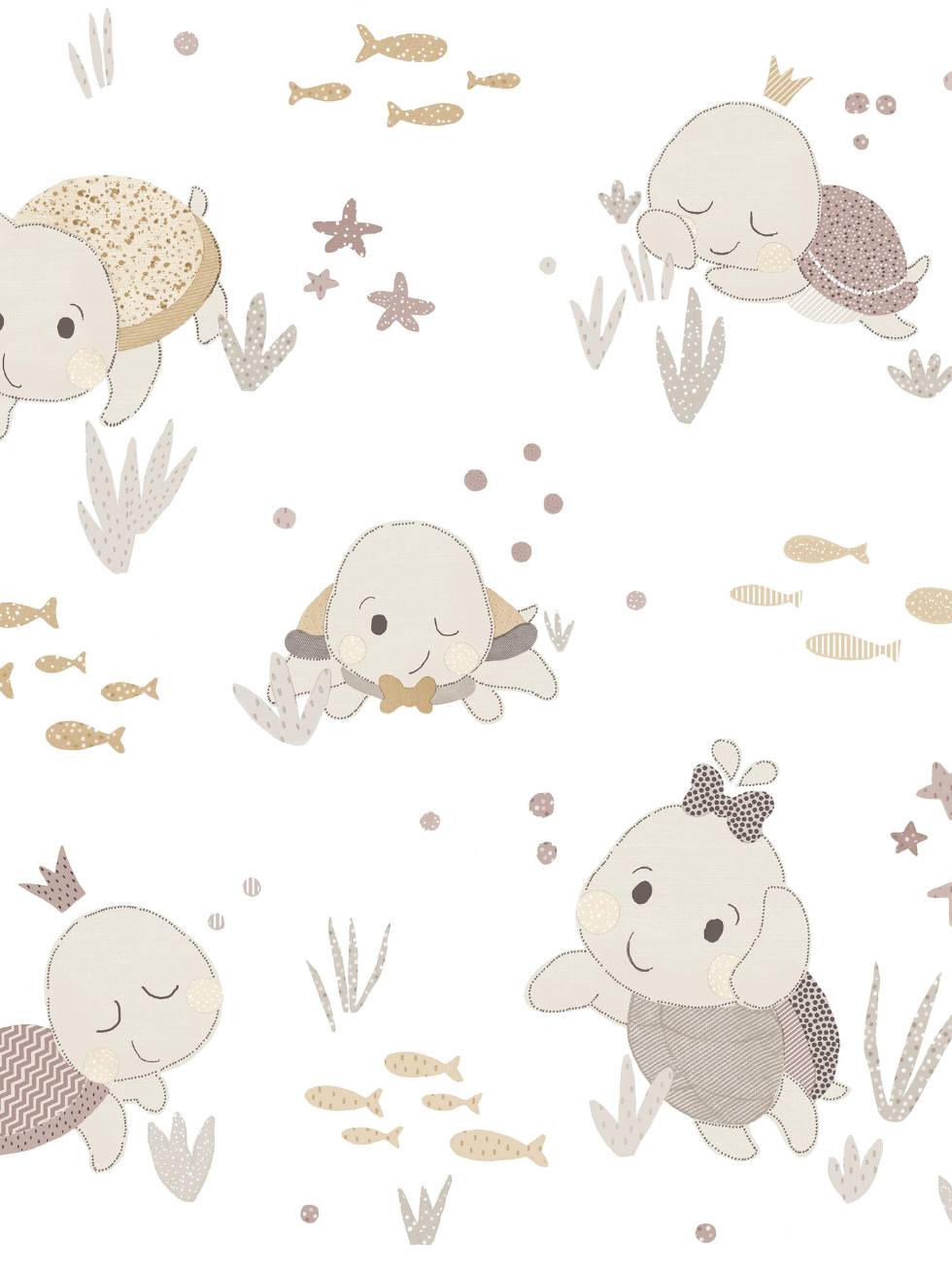 Papel Pintado Infantil Tortugas y Peces