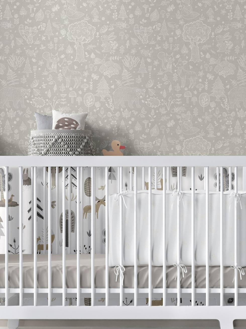 Papel Pintado Infantil con Animales del Bosque