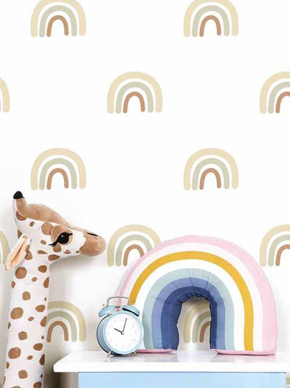 Papel Pintado Infantil con Arcoiris