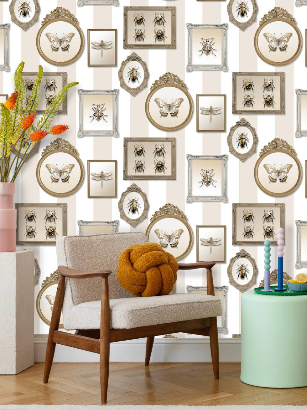 Papel Pintado Insectos Vintage