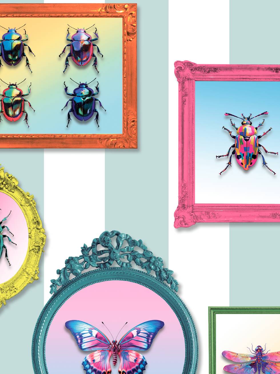 Papel Pintado Insectos Vintage