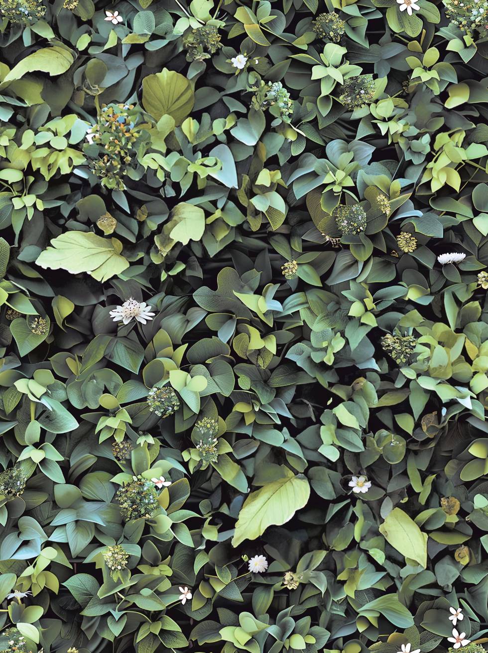 Papel Pintado Jardín Vertical de Hojas