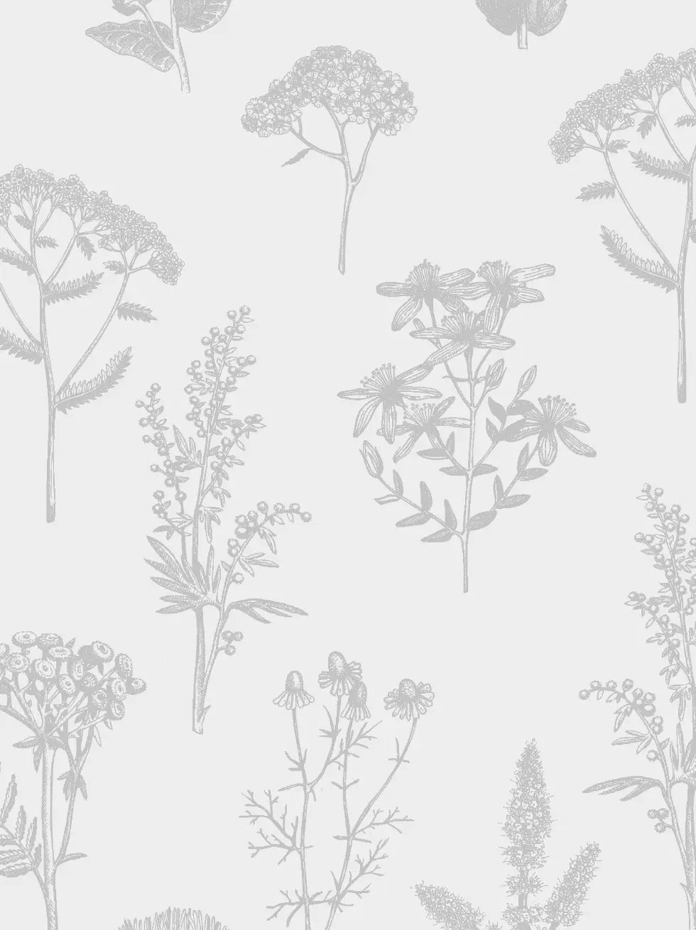 Papel Pintado Botánico con Flores y Hojas