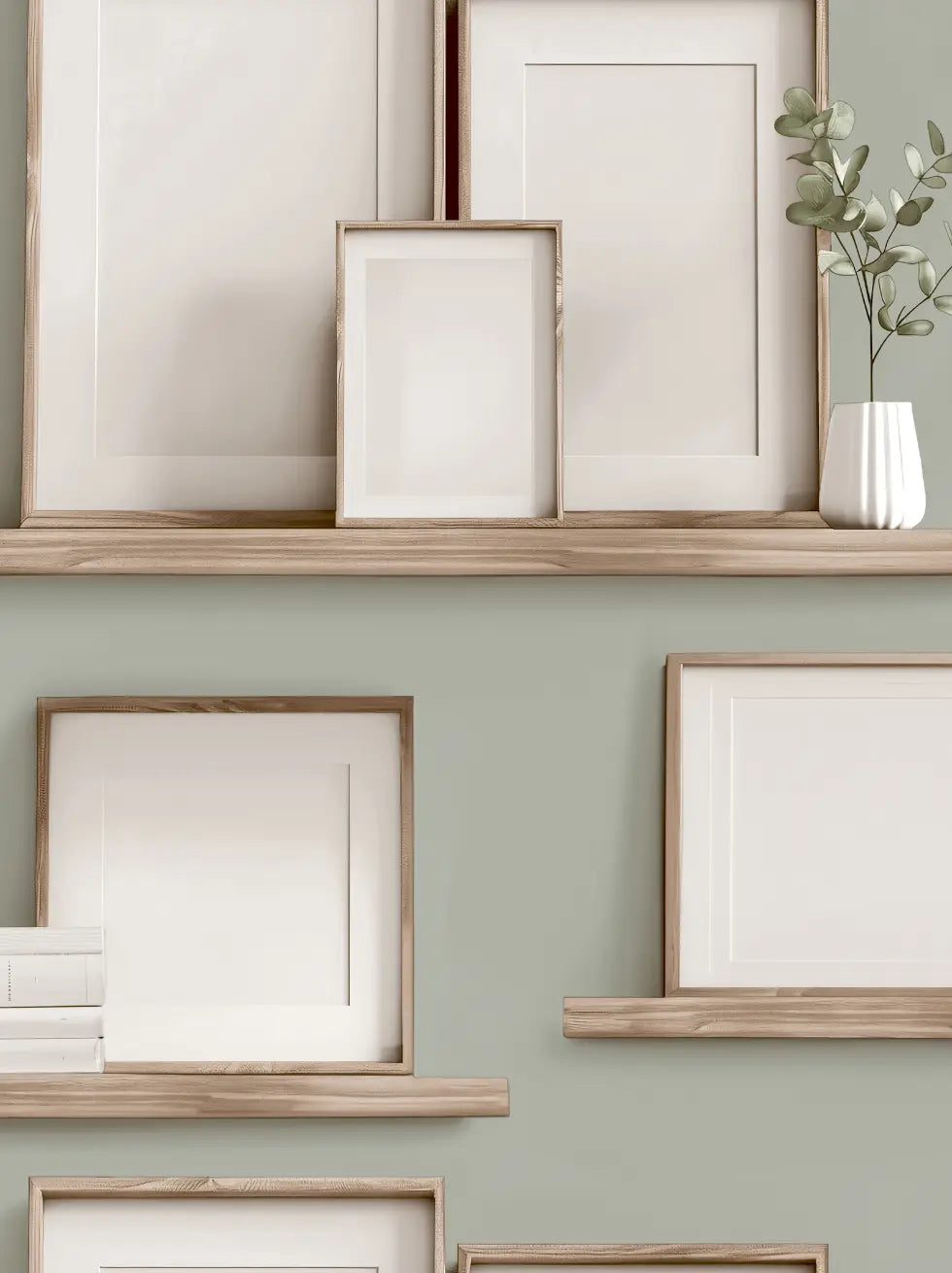 Papel Pintado Estanterías con Marcos de Fotos