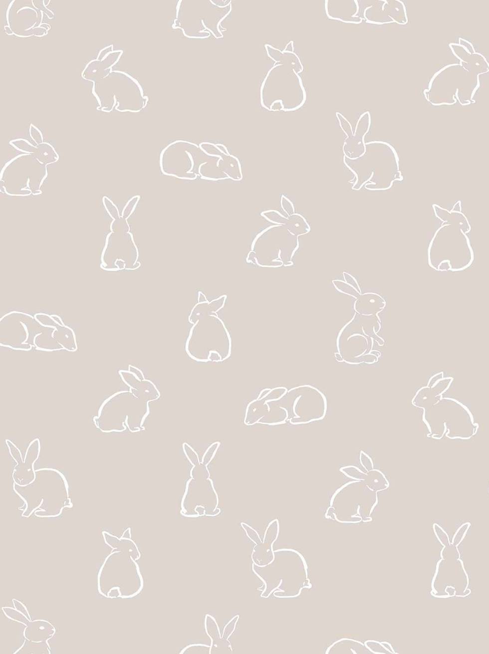 Papel Pintado Infantil Silueta de Conejitos