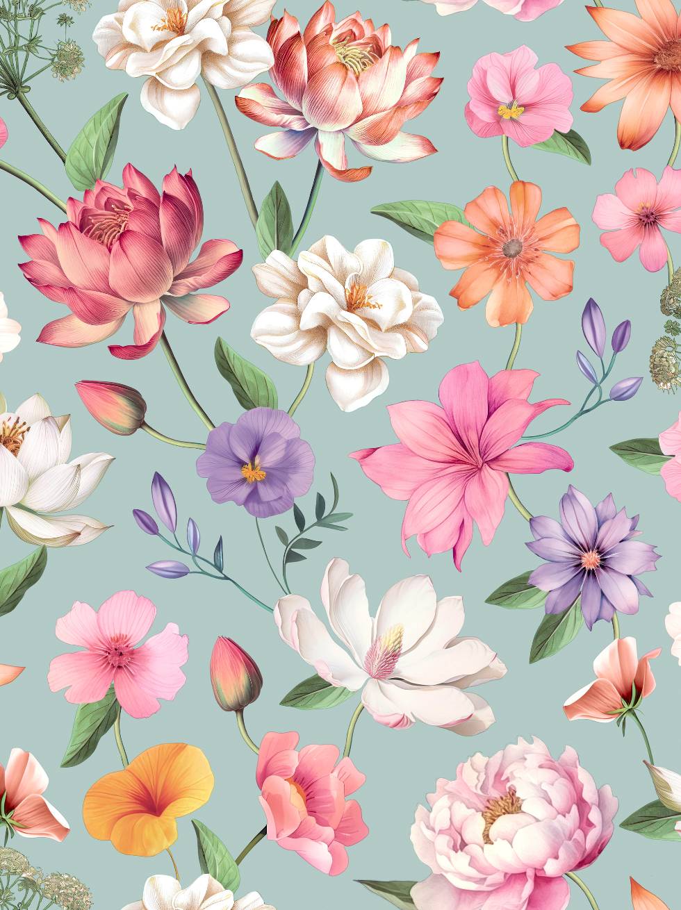 Papel Pintado Floral Fantasia