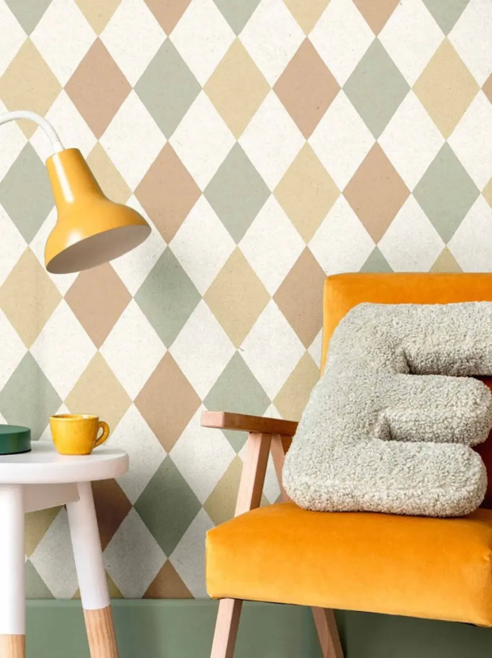 Papel Pintado Infantil Geométrico con Rombos