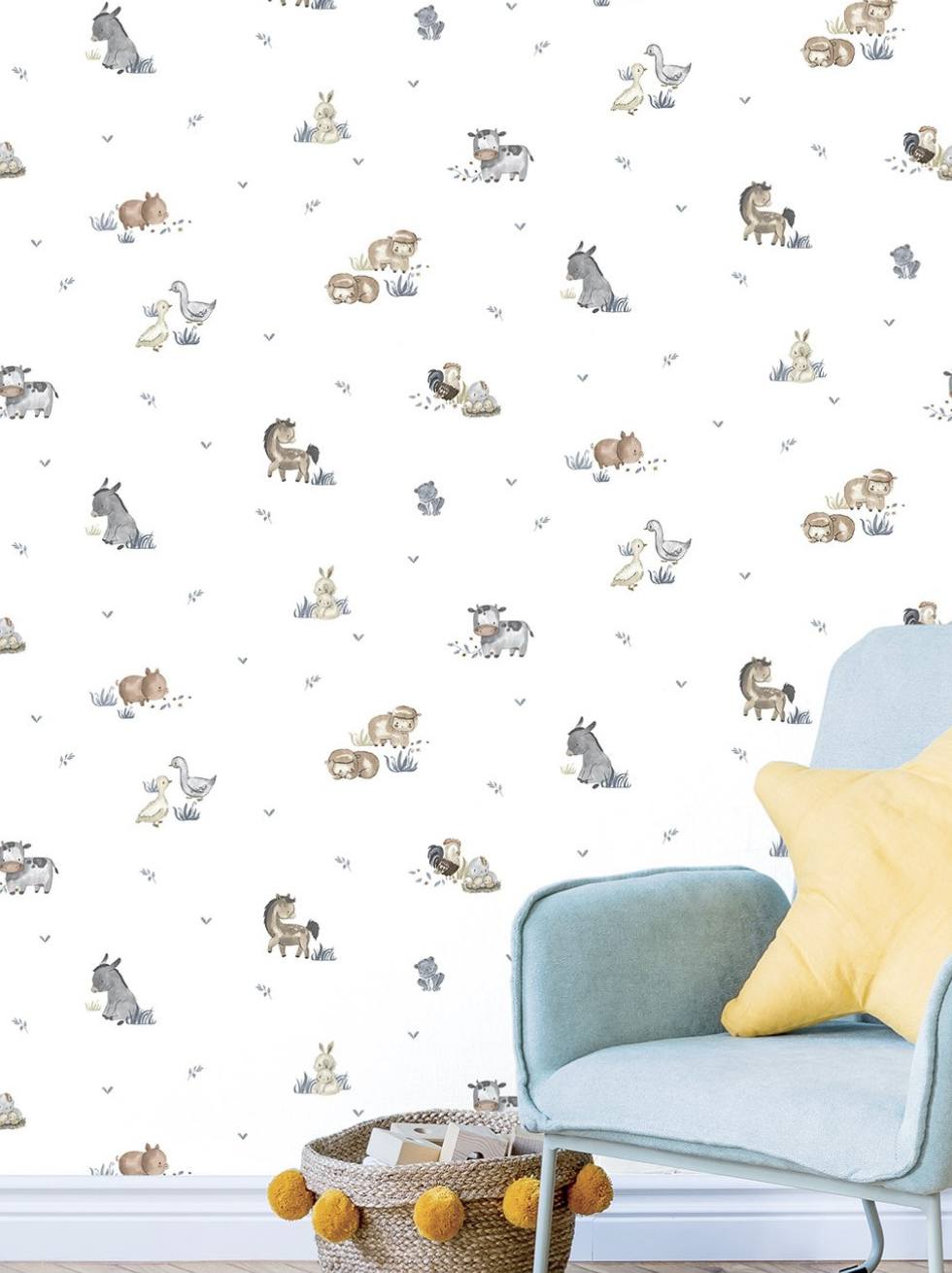 Papel Pintado Infantil Granja