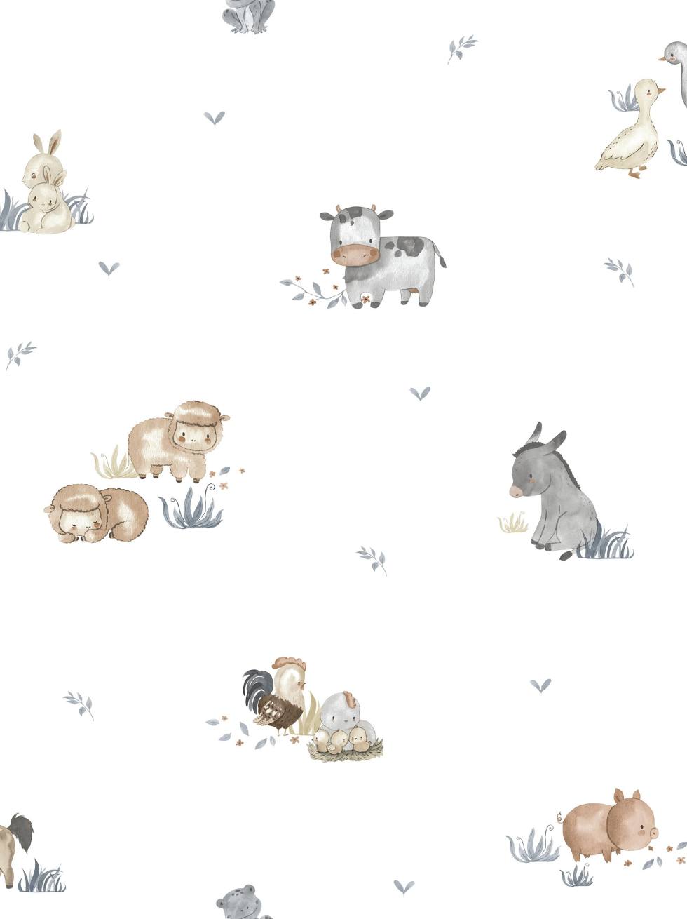 Papel Pintado Infantil Granja
