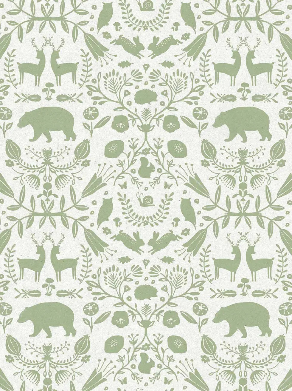 Papel Pintado Infantil Con Animales del Bosque