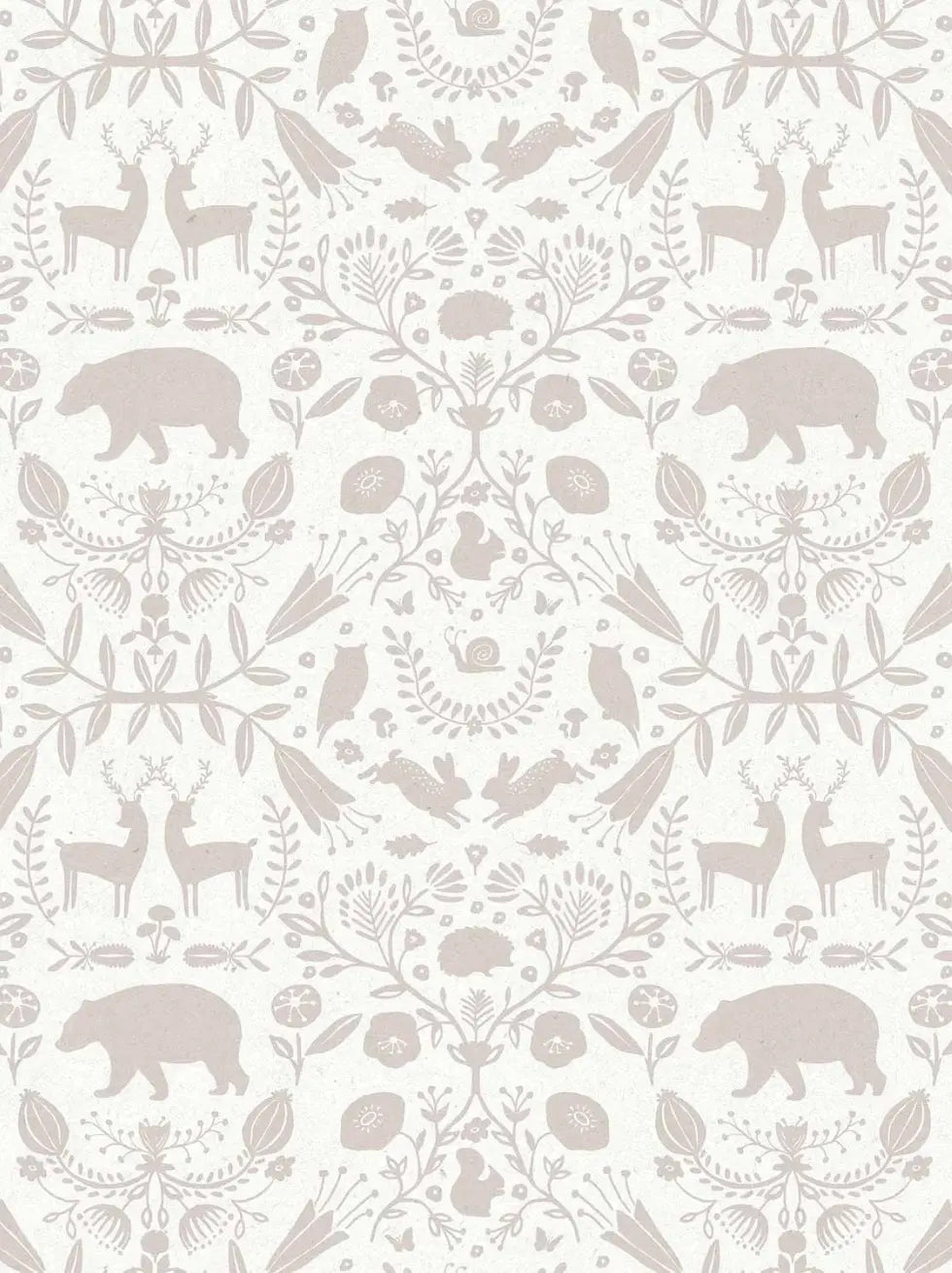 Papel Pintado Infantil Con Animales del Bosque