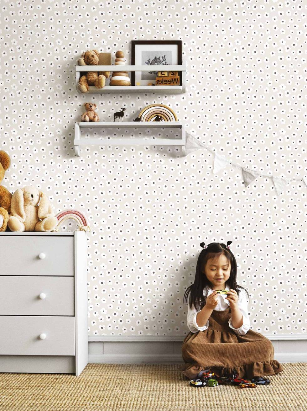 Papel Pintado Infantil con Flores